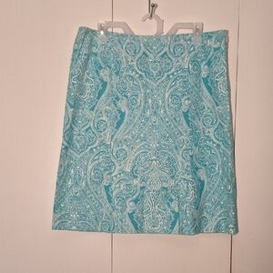 Elegant Blue Paisley Skirt